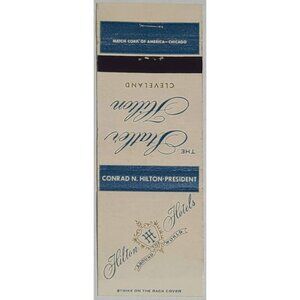 Vintage Matchbook Cover Statler Hilton Cleveland Ohio OH Hotel